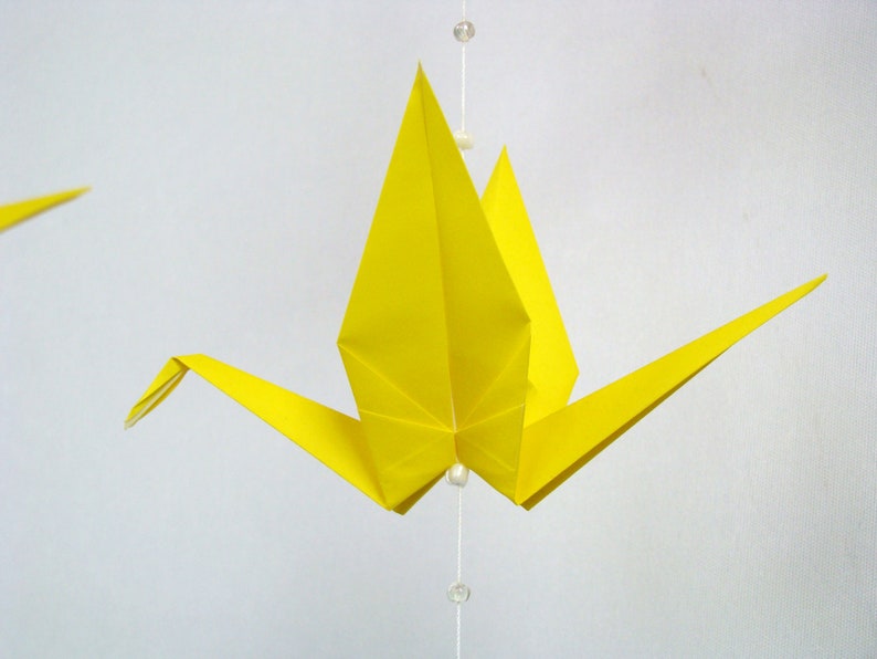 READY TO SHIP Origami Crane Hanging Mobile Gender Neutral Alphabet Theme Home Decor Kids Room Decor image 6