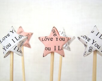 Party Picks - I Love You Lucky Stars - Set of 30 in Your Color Selection
