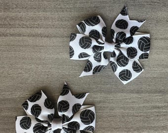 Volleyball bows, sports bows, Volleyball pigtails bows, girls, team hair bows, player bows,player costume, cheer game bows