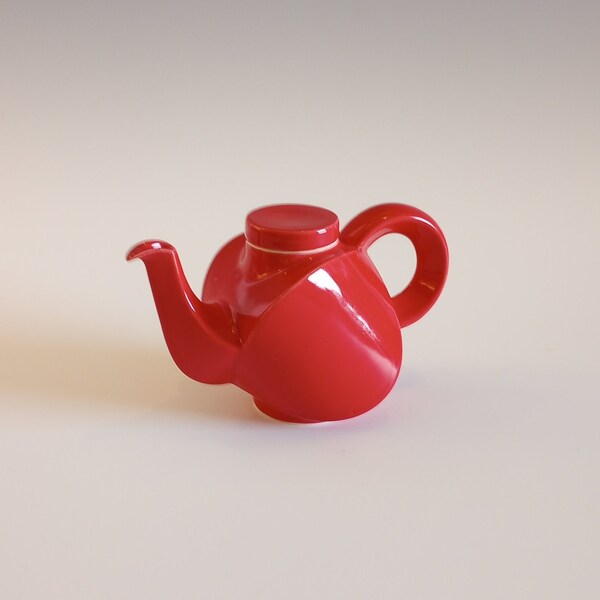 Red Porcelain Teapot Etsy