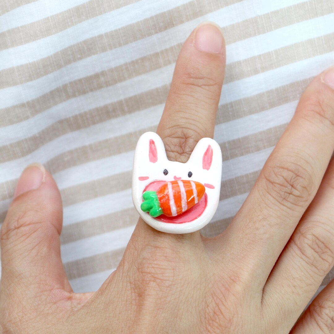 Fidget Spinners Peter Rabbit Adjustable Bunny Spinner Ring, Fidgets Anxiety Ring, Clay Hand Painted ...