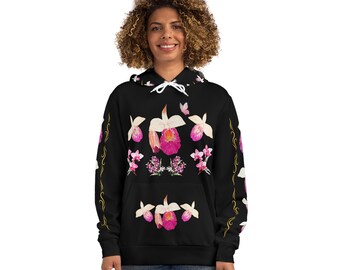 Sudadera con capucha y orquídea floral: una prenda de moda para la primavera