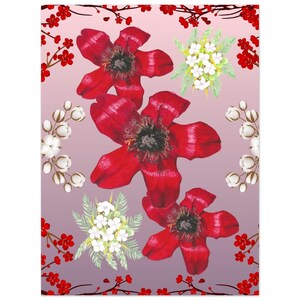 Póster de papel mate premium con flor de árbol de algodón