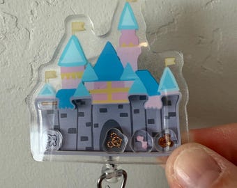 Disney castle shaker badge reel