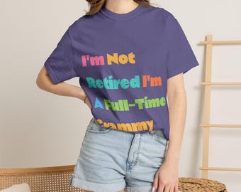 Full-Time Grammy T-shirt, avslappnad passform, plaggfärgad bomullströja