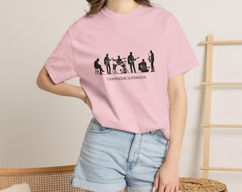 Champagnefärgad Supernova band silhuett T-shirt Oasis Band Silhouette T-shirt, Britpop musik fan gåva, retro rockband grafisk T-shirt,