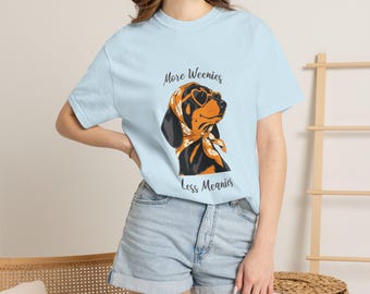 More Weenies Less Meanies Tax T-shirt Retro hundporträtt T-shirt hundälskare T-shirt