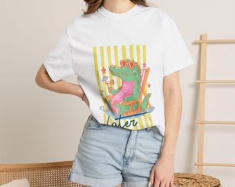 Later Gator Cropped Shirt Comfort Colors Boxy Tee T-shirt, Retro Alligator Mammapresent, Trendig Grafisk T-shirt