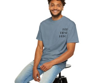 Hennes första hjältefader present för män från dotter t-shirt