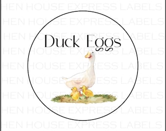 40 Duck Eggs Carton Labels Stickers
