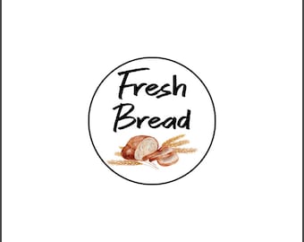 96 Fresh Bread Labels Stickers