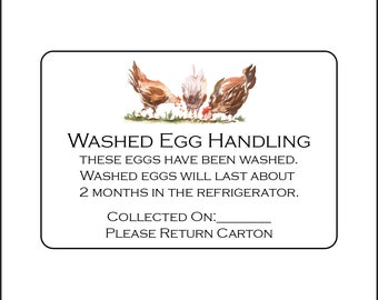 30 Egg Handling Care Carton Labels Stickers