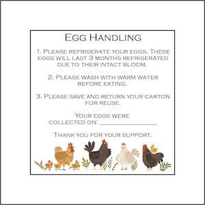 36 Egg Handling Care Carton Labels Stickers
