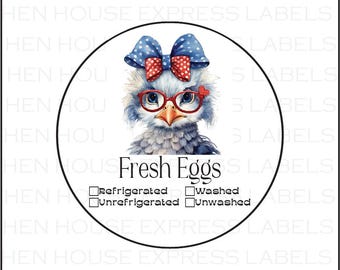 40 Farm Fresh Eggs Washed/ Unwashed Labels Stickers