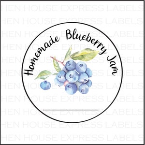 40 Blueberry Jam Canning Date Labels Stickers