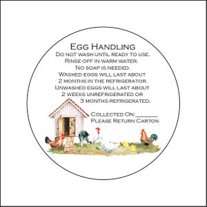 Egg Handling Labels Stickers (30 3" or 36 2.5" or 40 2")