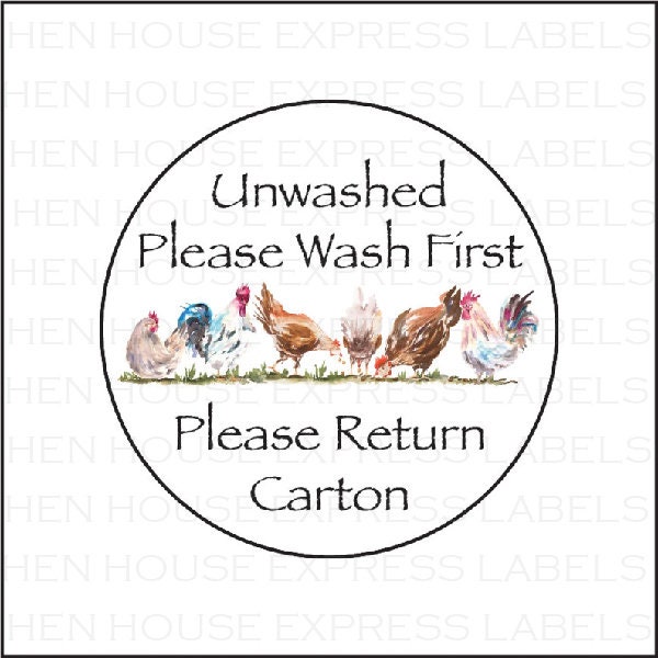 40 Please Wash, Please Return, Egg Carton Labels Stickers