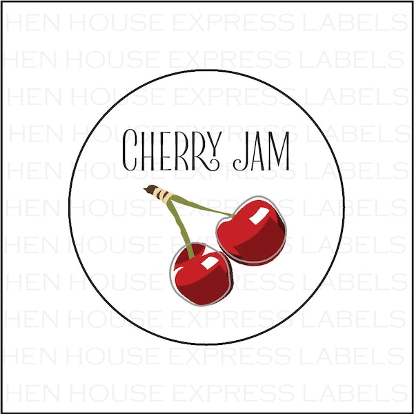 40 Cherry Jam Canning Date Stickers Labels Stickers