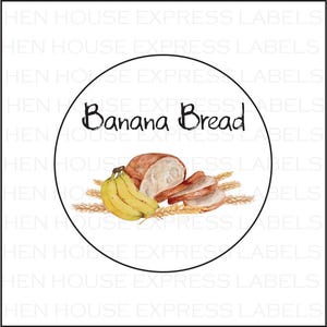 40 Banana Bread Labels Stickers