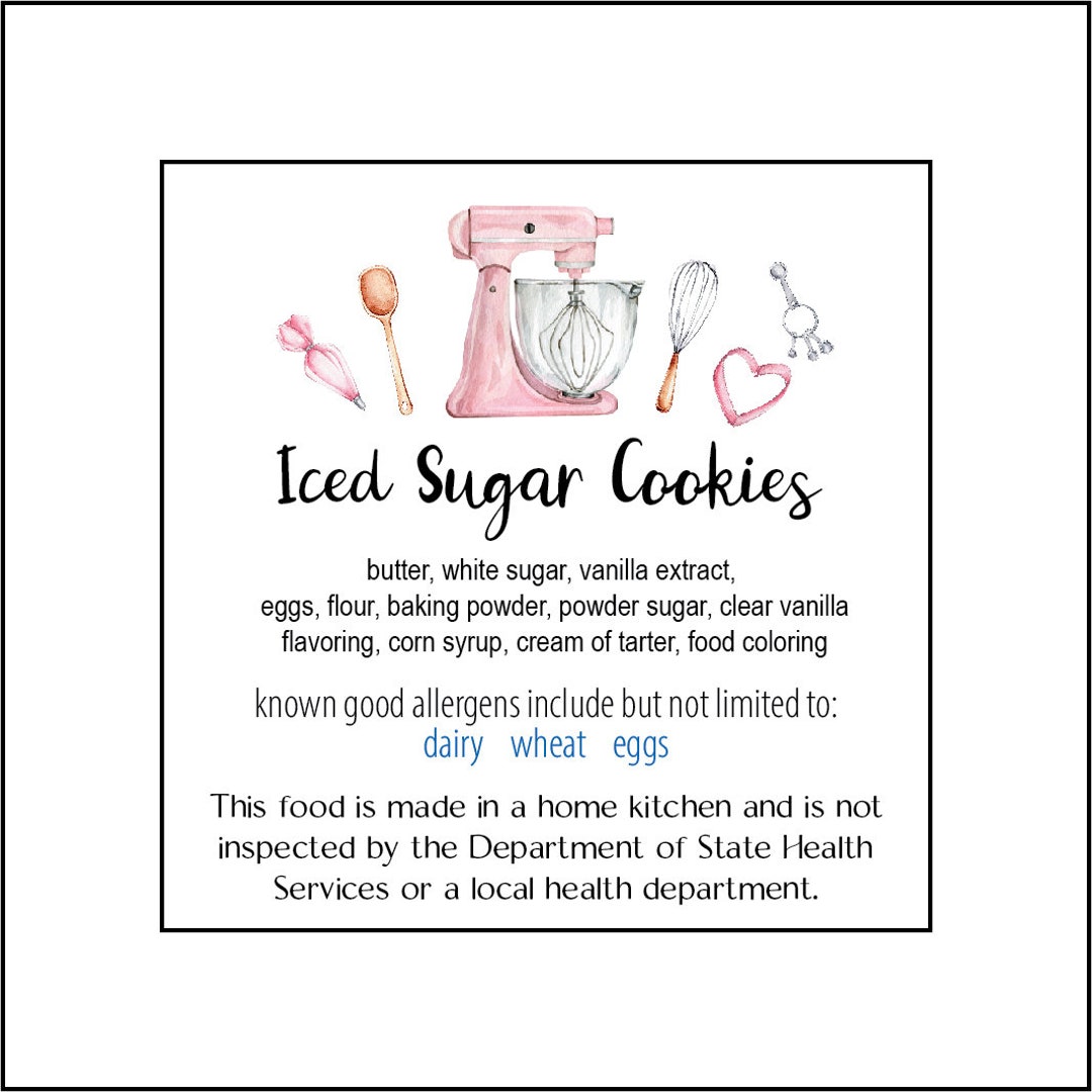 36 Custom Cottage Bakery Law Labels Stickers 2.5 Square Etsy