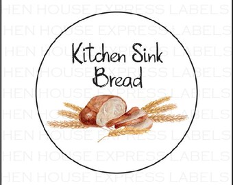 40 Kitchen Sink Bread Labels Stickers