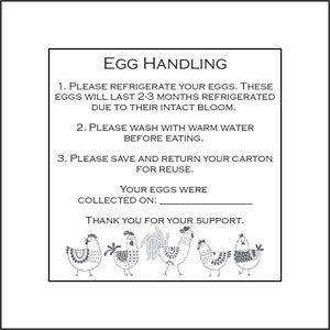 36 Egg Handling Care Carton Labels Stickers