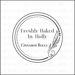 Custom Bakery Logo Baked Goods Baked By Labels Stickers (40 2&quot; , 36 2.5&quot;, or 30 3&quot;)