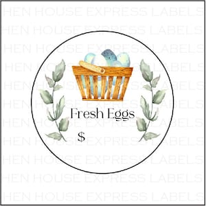 40 Fresh Eggs Price Tag Labels Stickers
