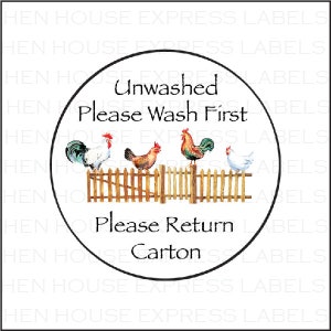 40 Please Wash, Please Return, Egg Carton Labels Stickers