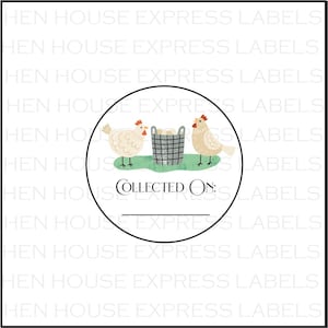 60 Collected On Date Egg Carton Labels Stickers