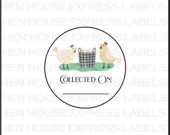60 Collected On Date Egg Carton Labels Stickers
