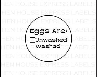 96 Washed/Unwashed Egg Carton Labels Stickers