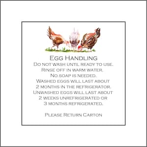 36 Egg Handling Care Carton Labels Stickers