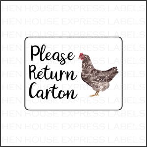 48 Please Return Carton Egg Carton Labels Stickers