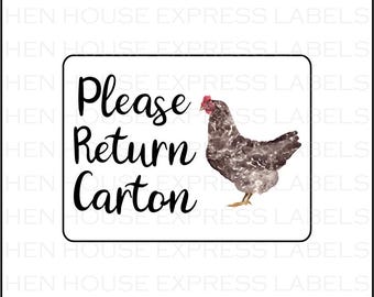 48 Please Return Carton Egg Carton Labels Stickers