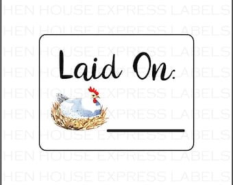 48 Laid On Date Egg Carton Labels Stickers