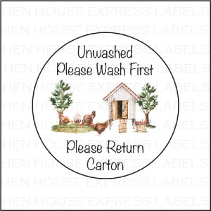 40 Please Wash, Please Return, Egg Carton Labels Stickers