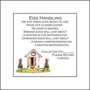 36 Christmas Egg Handling Care Carton Labels Stickers