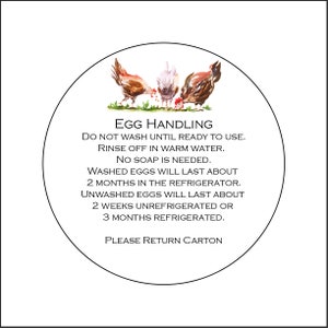 Egg Handling Care Carton Labels Stickers (30 3" or 36 2.5" or 40 2")