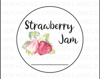 40 Strawberry Jam Canning Date Labels Stickers