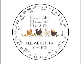 Egg Carton Date Labels, Washed/Unwashed Stickers