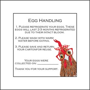 36 Egg Handling Care Carton Labels Stickers