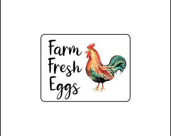 48 Farm Fresh Eggs Carton Labels Stickers