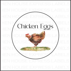 40 Chicken Eggs Carton Labels Stickers