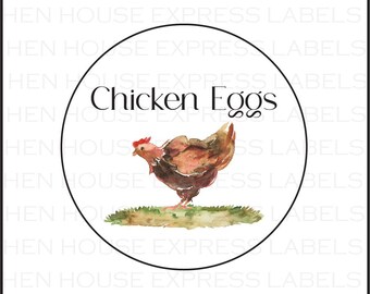 40 Chicken Eggs Carton Labels Stickers