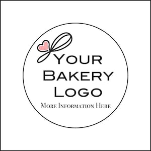 Custom Bakery Logo Baked Goods Labels Stickers (40 2" , 36 2.5", or 30 3")