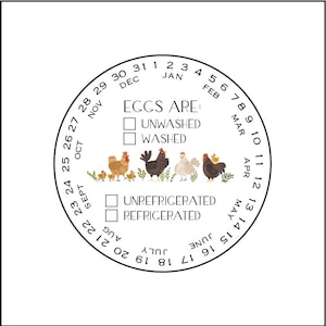 Egg Carton Date Washed/Unwashed Labels Stickers (30 3" or 36 2.5" or 40 2")