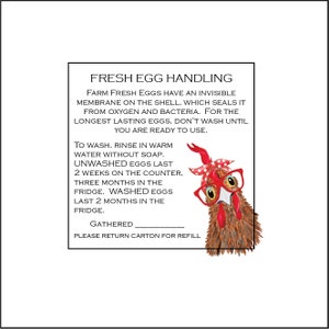 36 Egg Handling Care Carton Labels Stickers
