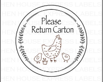 40 Please Return Egg Carton Labels Stickers