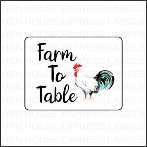 48 Farm To Table Egg Labels Stickers